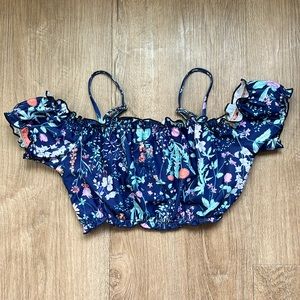 NWT Heart and Harmony Girl’s Off Shoulder with Straps Floral Bikini Top Size 12